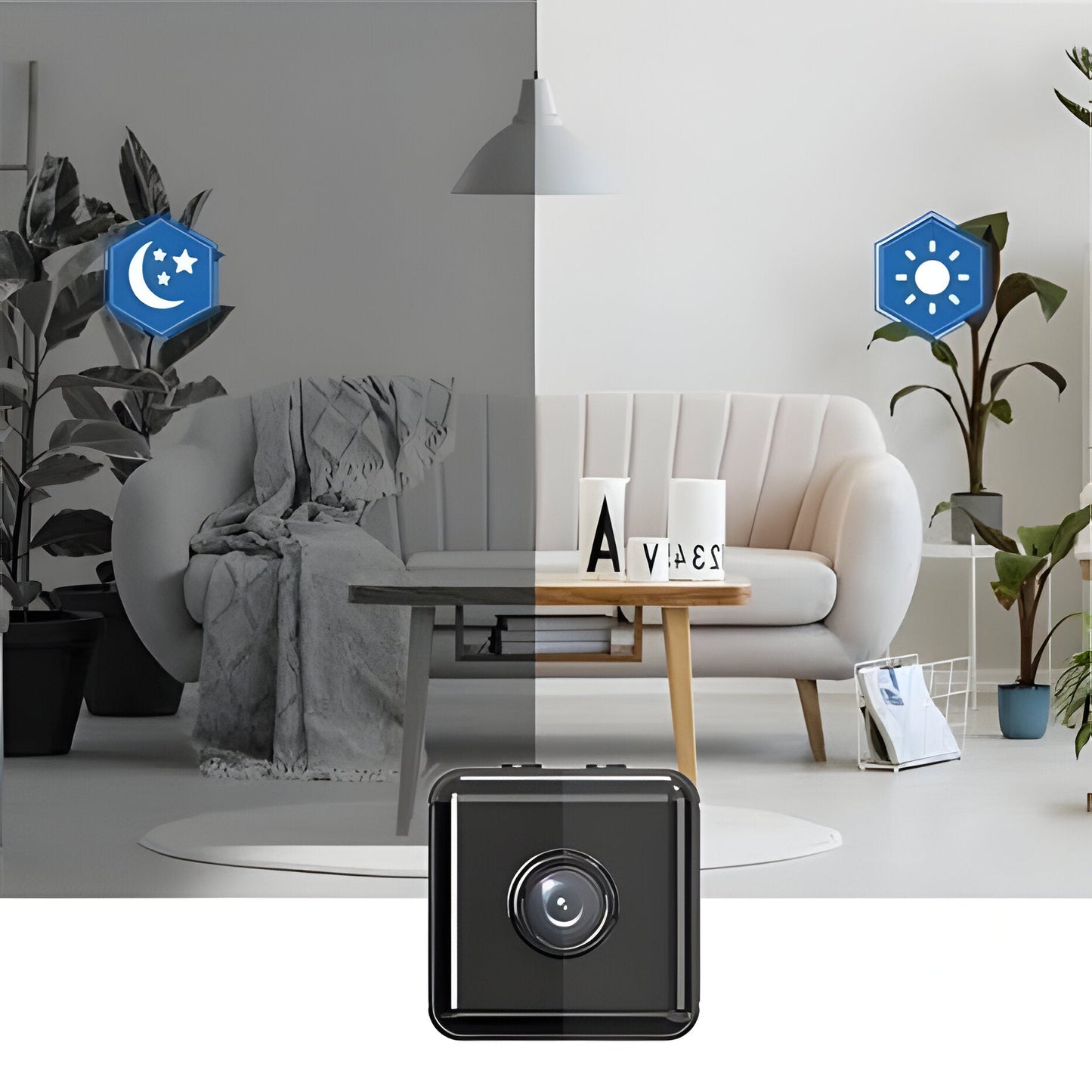 Compact Wireless Security Camera with 1080p HD and Infrared Night Vision, Motion Alerts