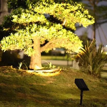 Solar LED Spotlight with Adjustable Zoom Lens and Dual Lighting Modes, IP65 Waterproof