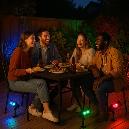 Solar LED Spotlight with Adjustable Zoom Lens and Dual Lighting Modes, IP65 Waterproof