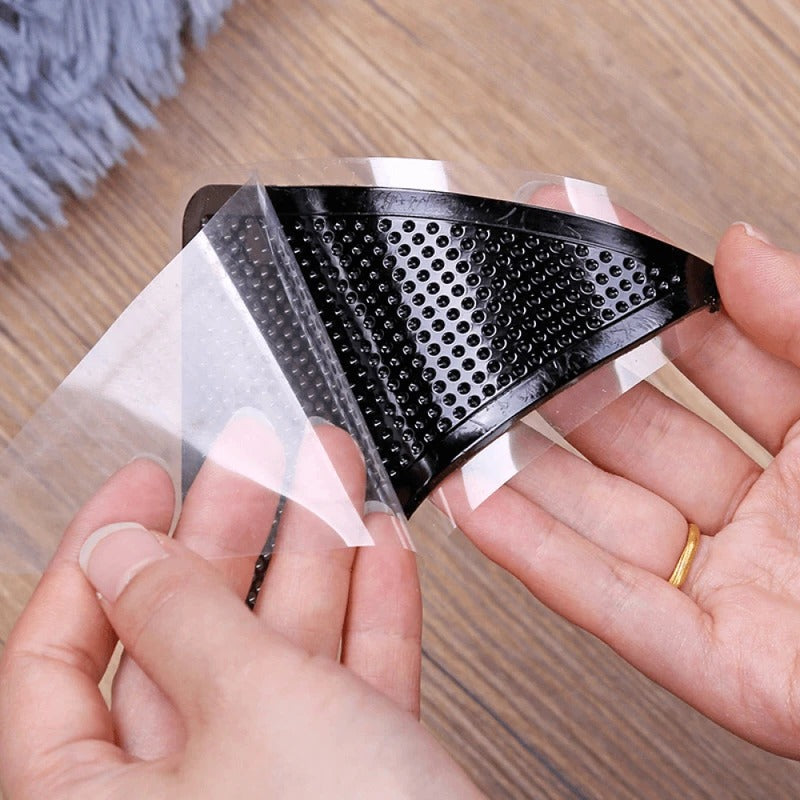Adhesive Rug Gripper Pads with Dual-Sided Grip and Residue-Free Removal, 4 Pack