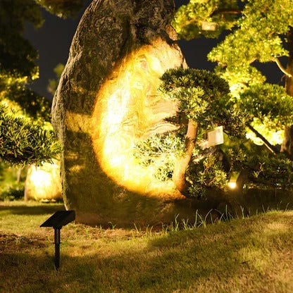 Solar LED Spotlight with Adjustable Zoom Lens and Dual Lighting Modes, IP65 Waterproof