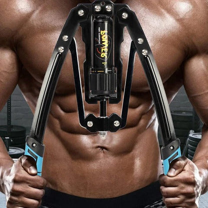Adjustable Chest Exerciser with 20 Resistance Levels and Hydraulic Safety, Compact Folded Design