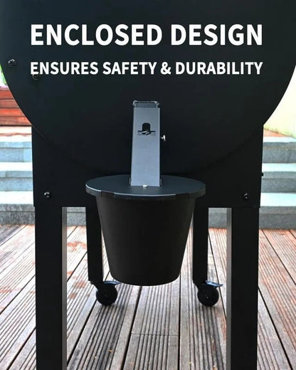 Grill Grease Collector with Reusable Liner and Enclosed Lid for 1.6in Spouts