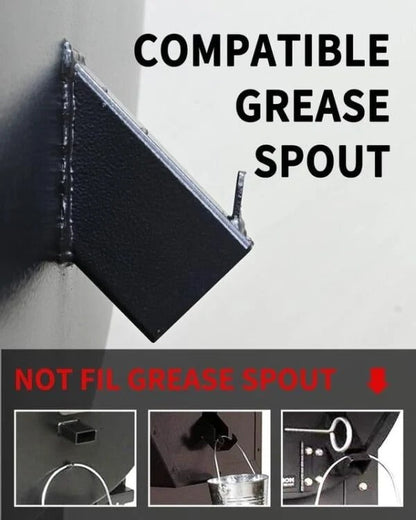 Grill Grease Collector with Reusable Liner and Enclosed Lid for 1.6in Spouts