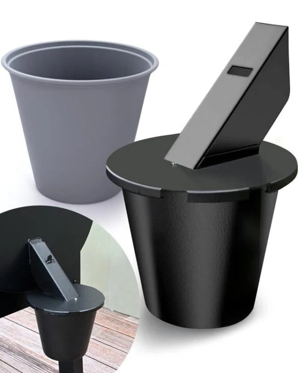Grill Grease Collector with Reusable Liner and Enclosed Lid for 1.6in Spouts