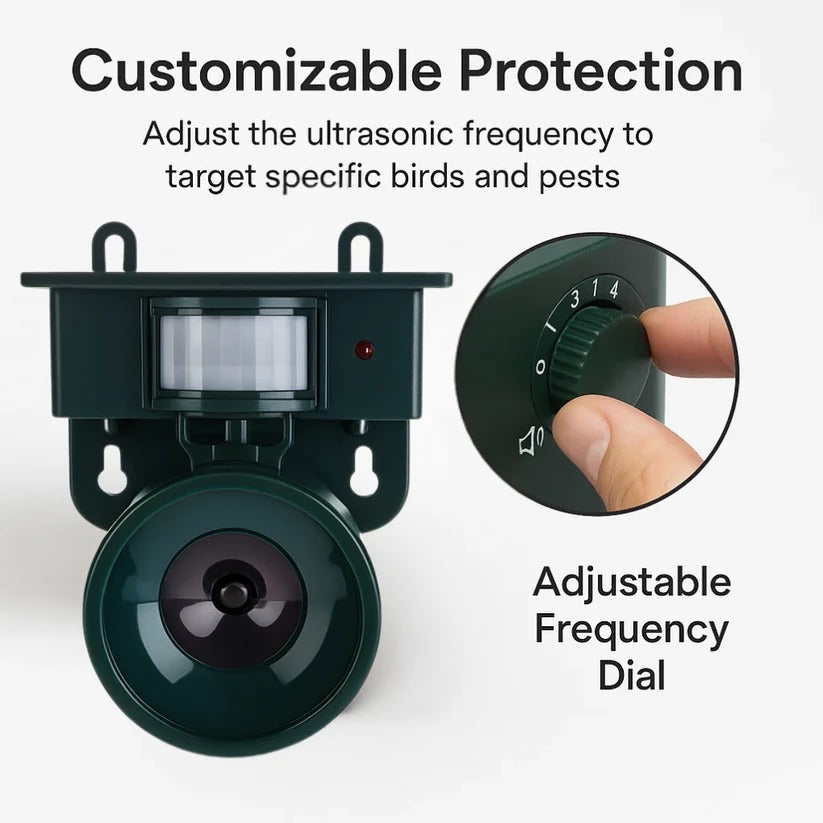 Solar Motion Sensor Bird Repeller with Infrared Detection and Predator Sounds