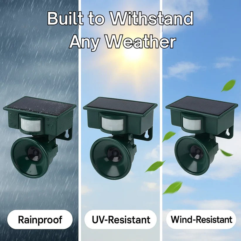 Solar Motion Sensor Bird Repeller with Infrared Detection and Predator Sounds
