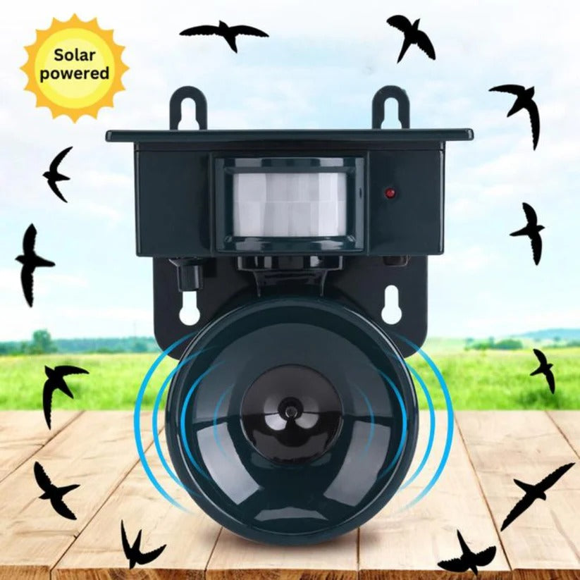 Solar Motion Sensor Bird Repeller with Infrared Detection and Predator Sounds
