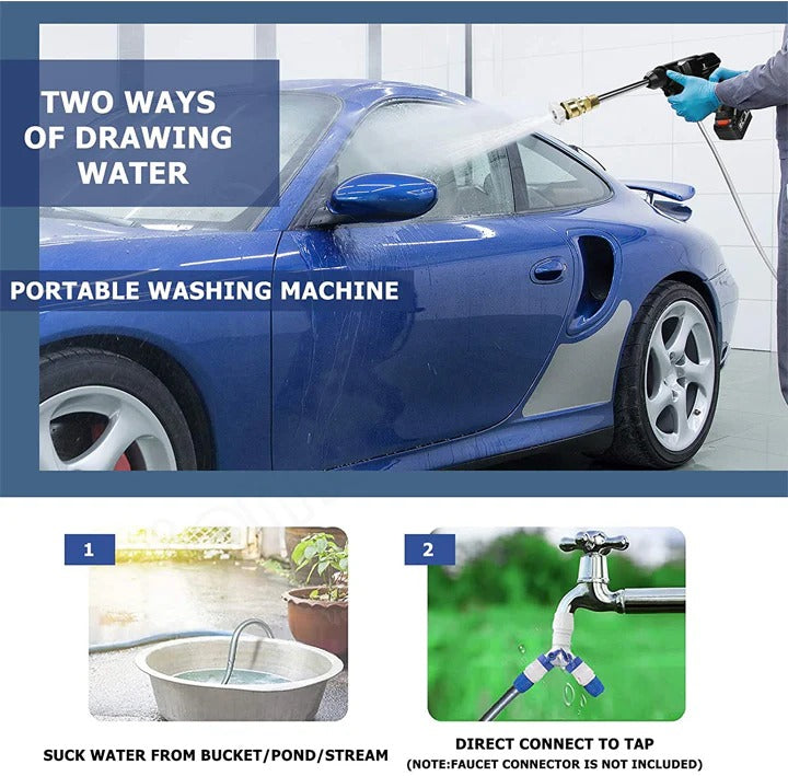 Handheld Pressure Washer with Rechargeable Battery and 12000 RPM Motor