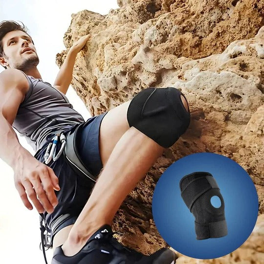 Adjustable Knee Support Brace with Dual Stabilizers and Compression Padding