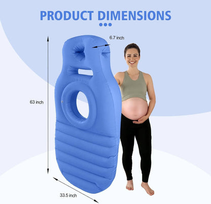 Inflatable Pregnancy Pillow with Belly Cutout and Dual Air Chambers