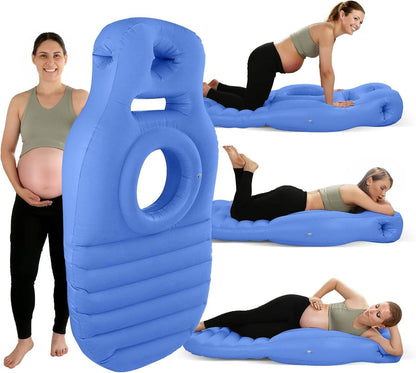 Inflatable Pregnancy Pillow with Belly Cutout and Dual Air Chambers