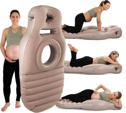 Inflatable Pregnancy Pillow with Belly Cutout and Dual Air Chambers