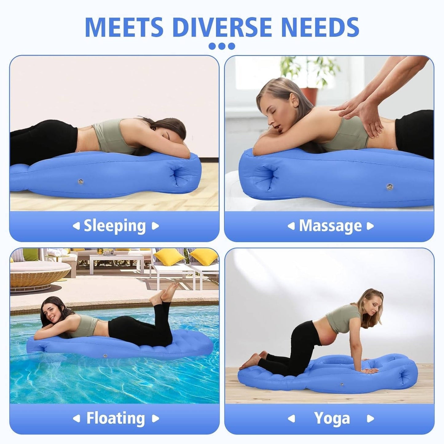 Inflatable Pregnancy Pillow with Belly Cutout and Dual Air Chambers