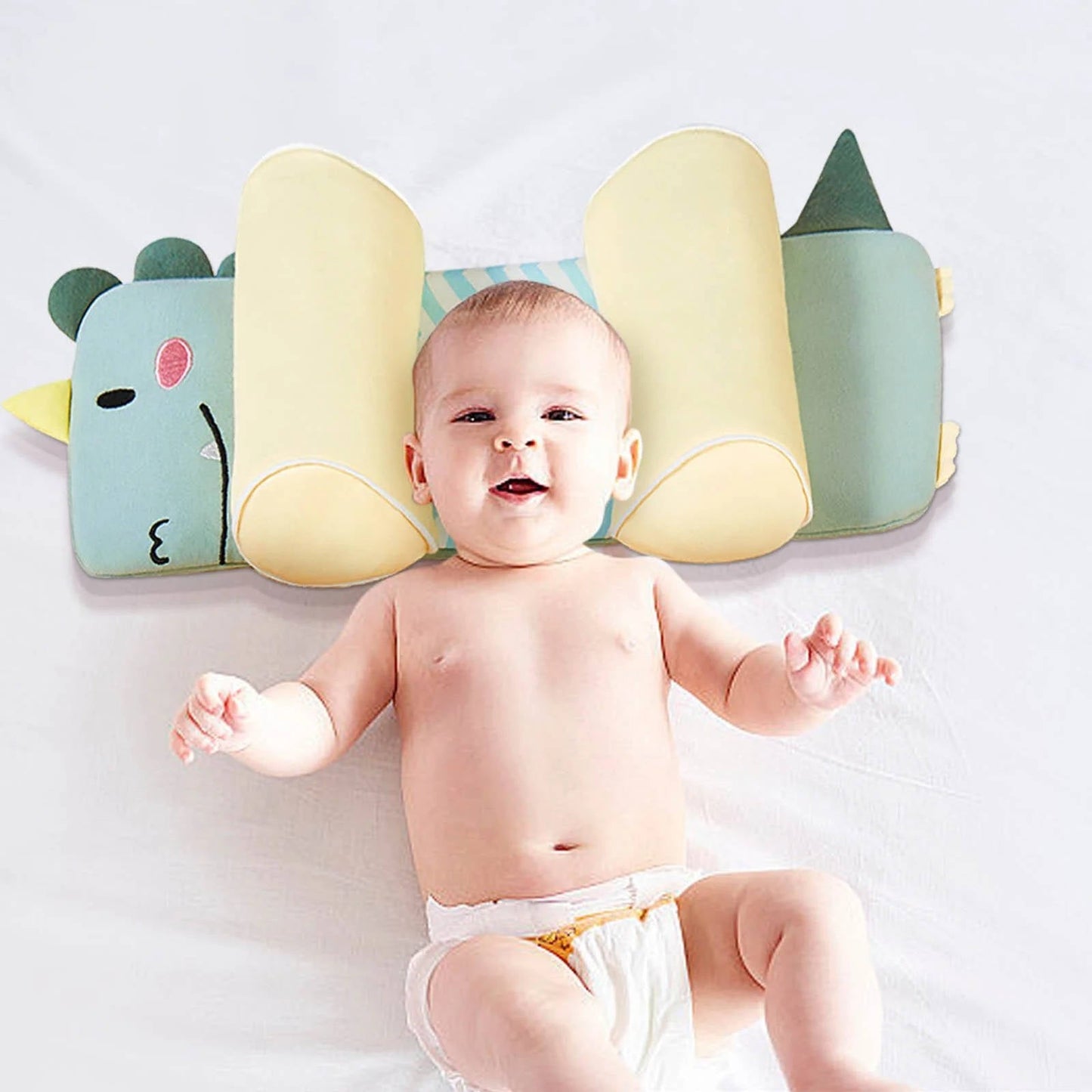 Newborn Head Shaping Pillow with Adjustable Side Cushions and 3D Mesh Ventilation