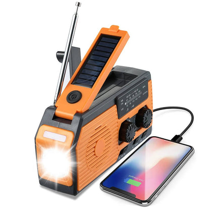 Emergency Radio with Solar Panel and Hand Crank, AM/FM/Weather Band, 5000mAh Power Bank