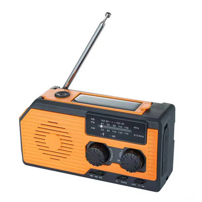 Emergency Radio with Solar Panel and Hand Crank, AM/FM/Weather Band, 5000mAh Power Bank