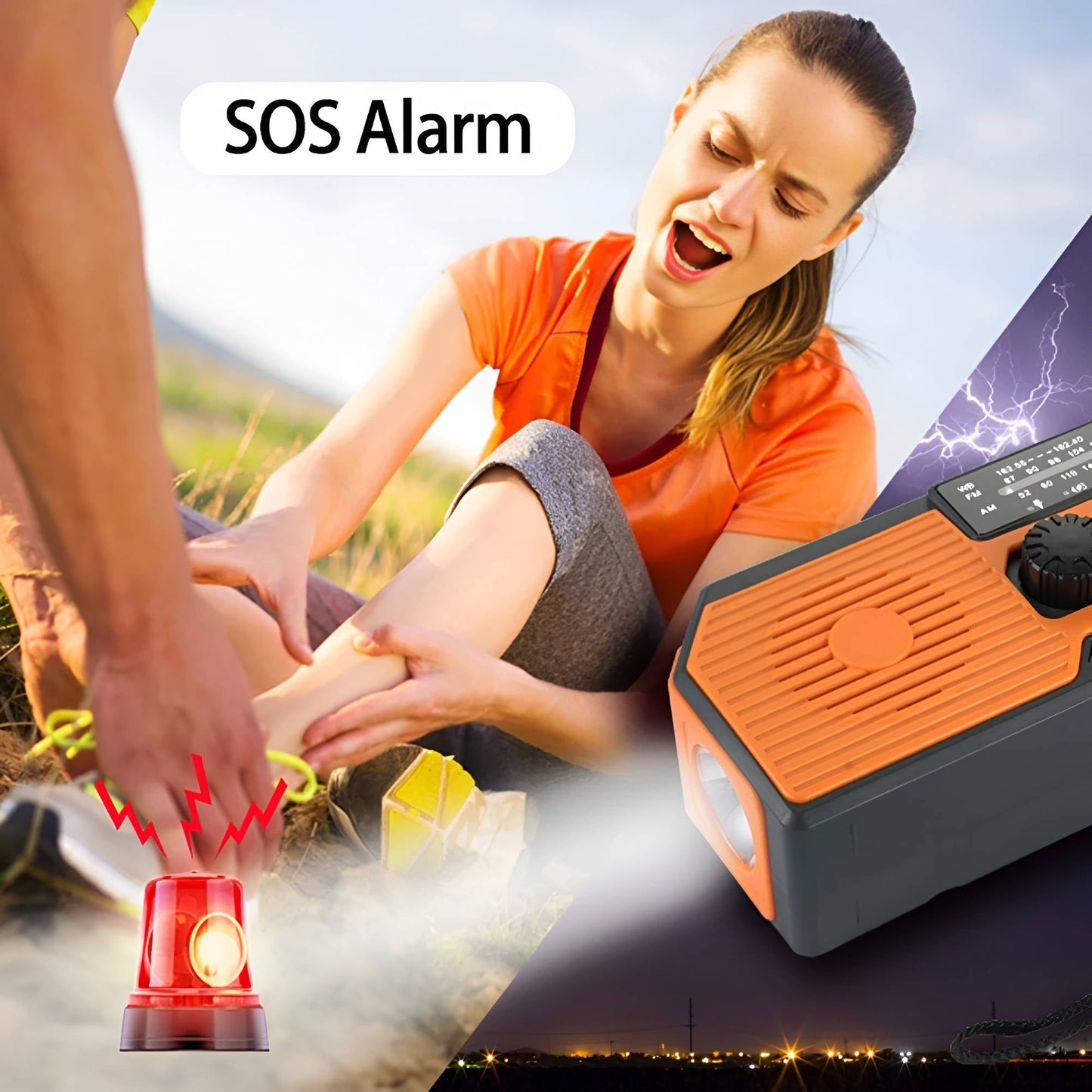 Emergency Radio with Solar Panel and Hand Crank, AM/FM/Weather Band, 5000mAh Power Bank