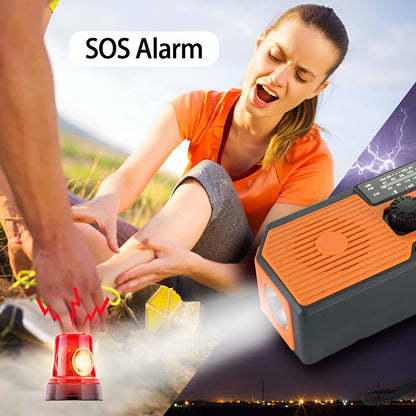Emergency Radio with Solar Panel and Hand Crank, AM/FM/Weather Band, 5000mAh Power Bank