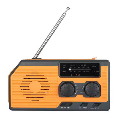 Emergency Radio with Solar Panel and Hand Crank, AM/FM/Weather Band, 5000mAh Power Bank