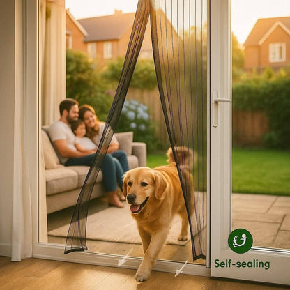 Magnetic Auto-Close Screen Door with Polyester Mesh and Custom Sizing