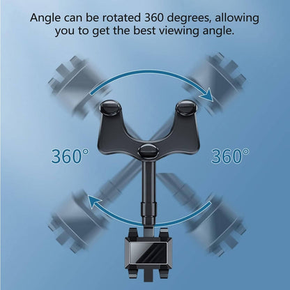 Rearview Mirror Phone Holder with 360 Rotation and Foldable Four-Claw Grip