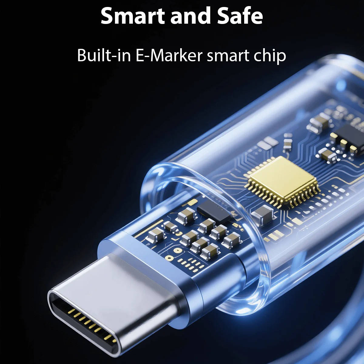Self Coiling Magnetic Charging Cable with Braided Fabric and Dual Port Tips
