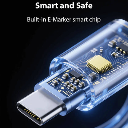 Self Coiling Magnetic Charging Cable with Braided Fabric and Dual Port Tips