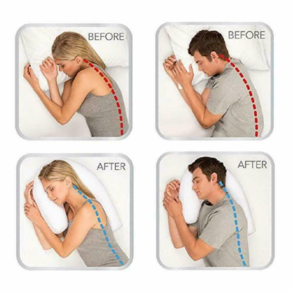 Side Sleeper Pillow with Ear Cutout and Spine Alignment Support