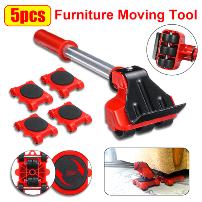 Heavy Duty Furniture Rollers with 360 Degree Wheels and Manual Lifting Bar