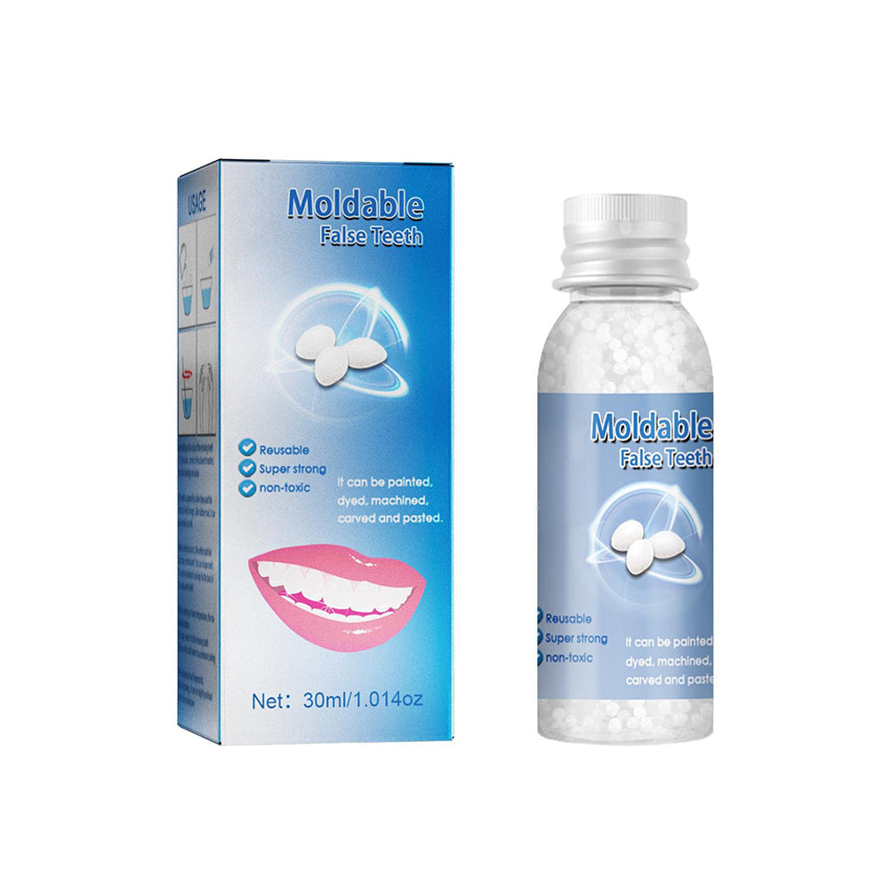 Moldable Polymer Tooth Replacement Kit with Boiling Water Activation and Sandpaper Finishing