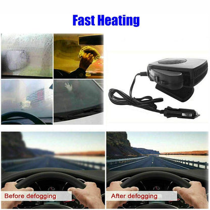 Portable Car Heater with Ceramic Element and Dual Mode Fan, 12V Instant Heat