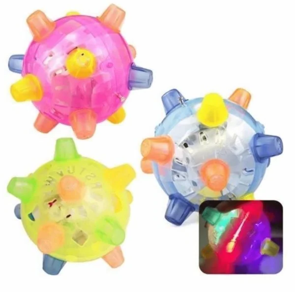 Interactive Jumping Ball with LED Lights and Sound for Dogs