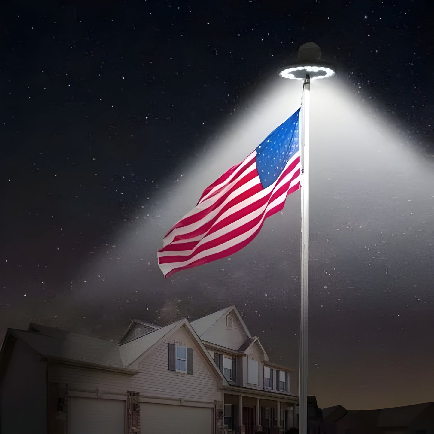 Solar Flagpole Light with Automatic Dusk Sensor and 700 Lumen LED, Waterproof