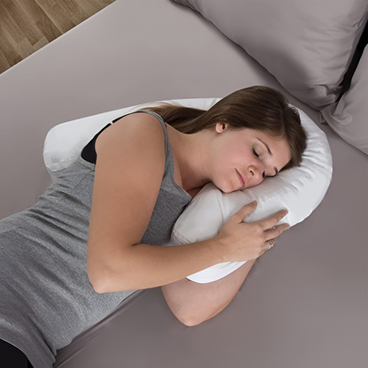 Side Sleeper Pillow with Ear Cutout and Spine Alignment Support