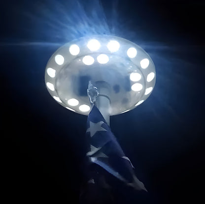Solar Flagpole Light with Automatic Dusk Sensor and 700 Lumen LED, Waterproof