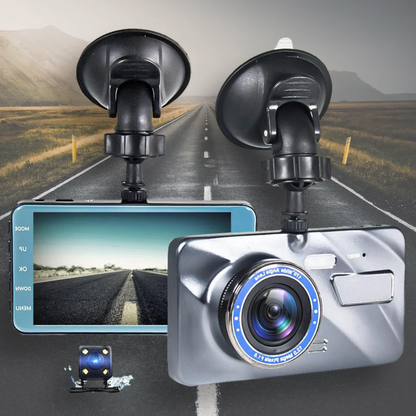 Dual Lens Dash Camera with 1080p Resolution and Impact Detection for Cars