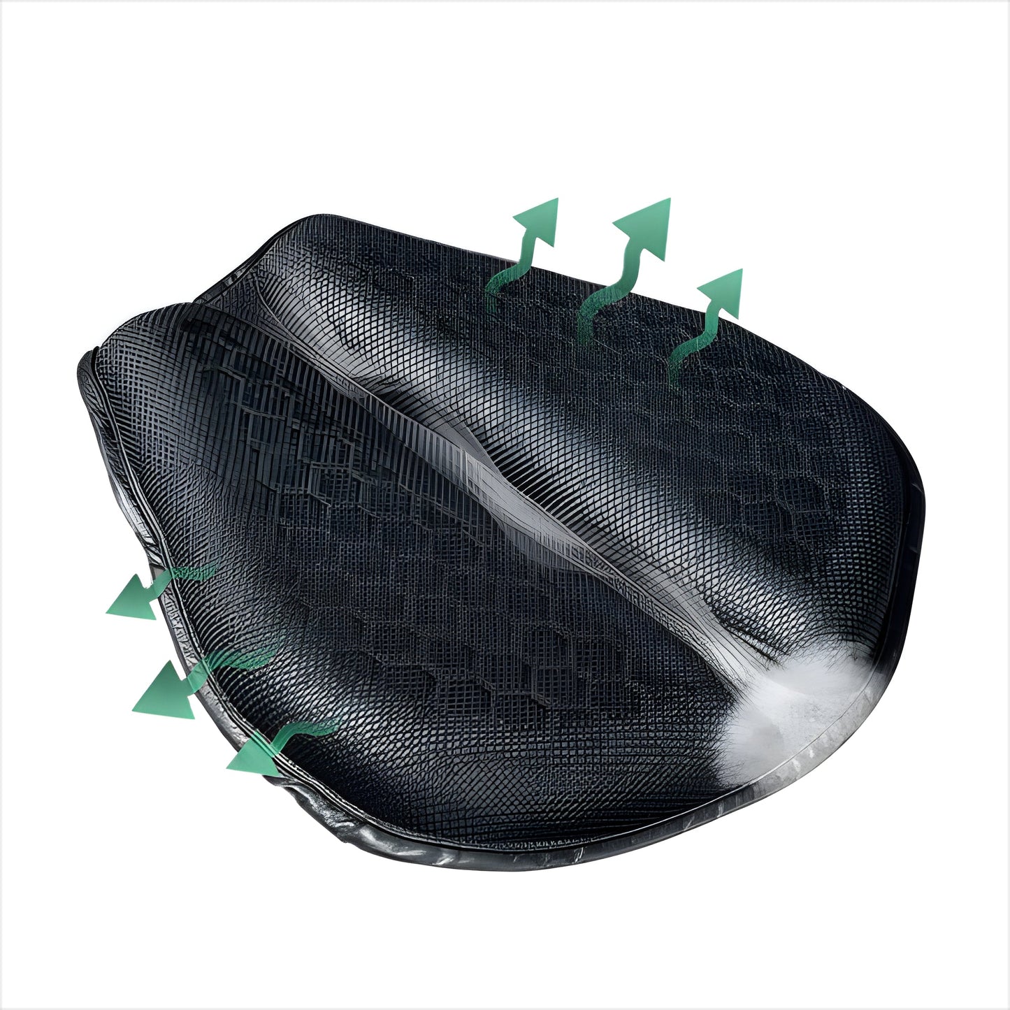 Gel Motorcycle Seat Cushion with Honeycomb Ventilation and Dual Strap Attachment