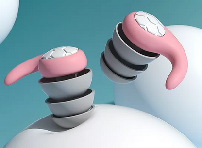 Reusable Silicone Earplugs with Contour Fit and Noise Blocking, Washable Design