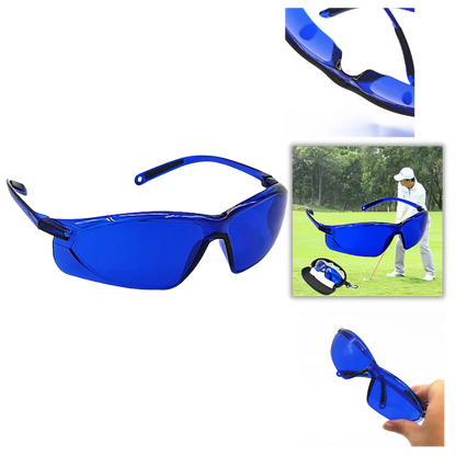 Blue Lens Golf Glasses with UV 400 Protection and Ball Detection, Universal Fit