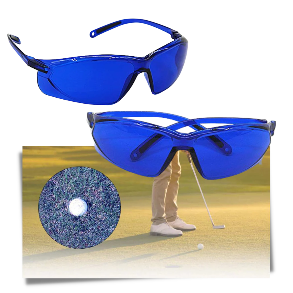 Blue Lens Golf Glasses with UV 400 Protection and Ball Detection, Universal Fit