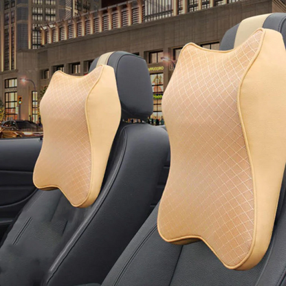 Memory Foam Car Headrest Cushion with Washable Cover and Neck Support