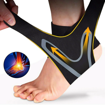 Adjustable Ankle Support Sleeve with Neoprene Compression and Strap System