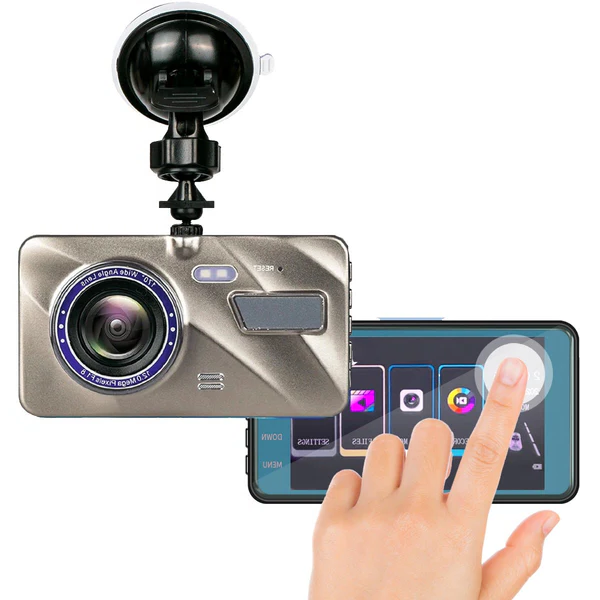 Dual Lens Dash Camera with 1080p Resolution and Impact Detection for Cars