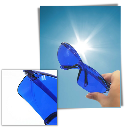 Blue Lens Golf Glasses with UV 400 Protection and Ball Detection, Universal Fit