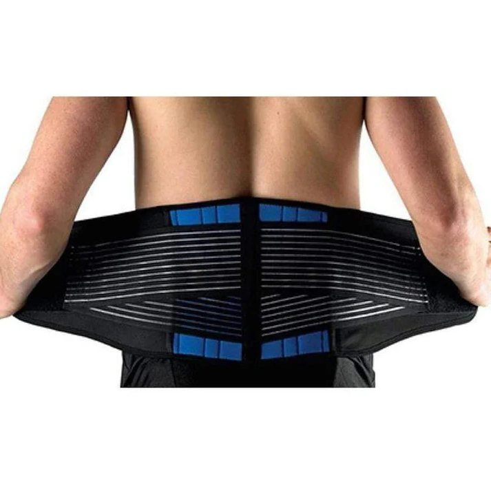 Lumbar Support Brace with Double Pull Compression and Heat Retention