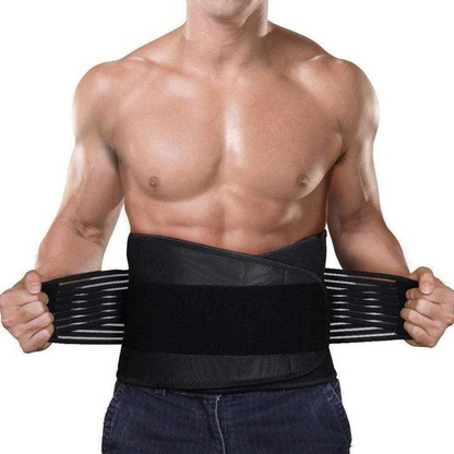 Lumbar Support Brace with Double Pull Compression and Heat Retention