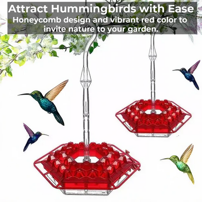 Hummingbird Feeder with Ant Moat and Bee-Resistant Ports, 30 Feeding Stations