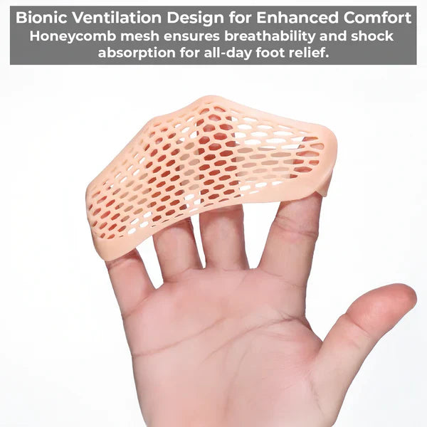 Gel Metatarsal Pads with Ventilation Pores and Latex-Free Material for Forefoot Cushioning
