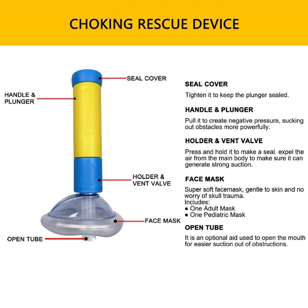 Choking Emergency Suction Device with Spring Mechanism and Airtight Mask
